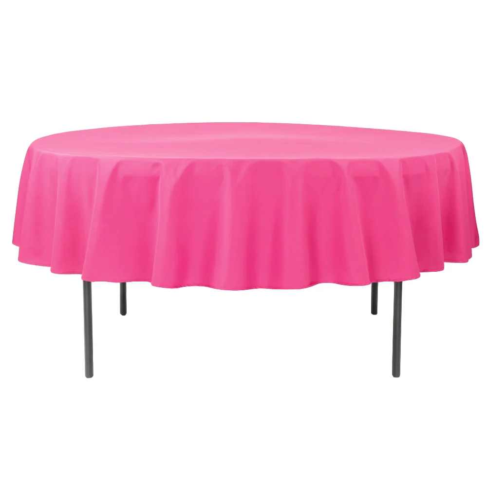 Premium Polyester 90" Round Tablecloth - Fuchsia