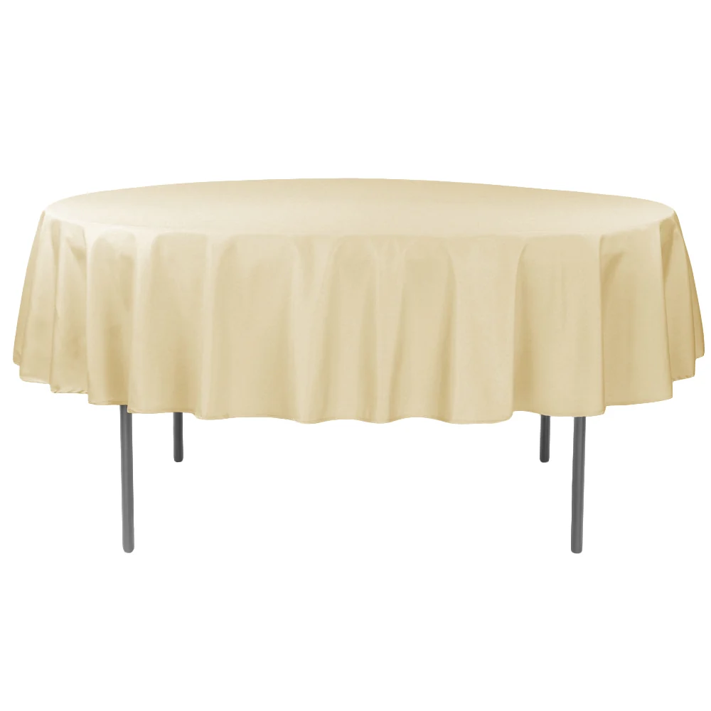 Premium Polyester 90" Round Tablecloth - Nude