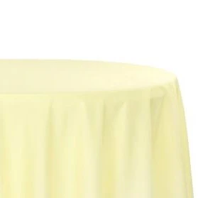 Premium Polyester 90" Round Tablecloth - Pastel Yellow