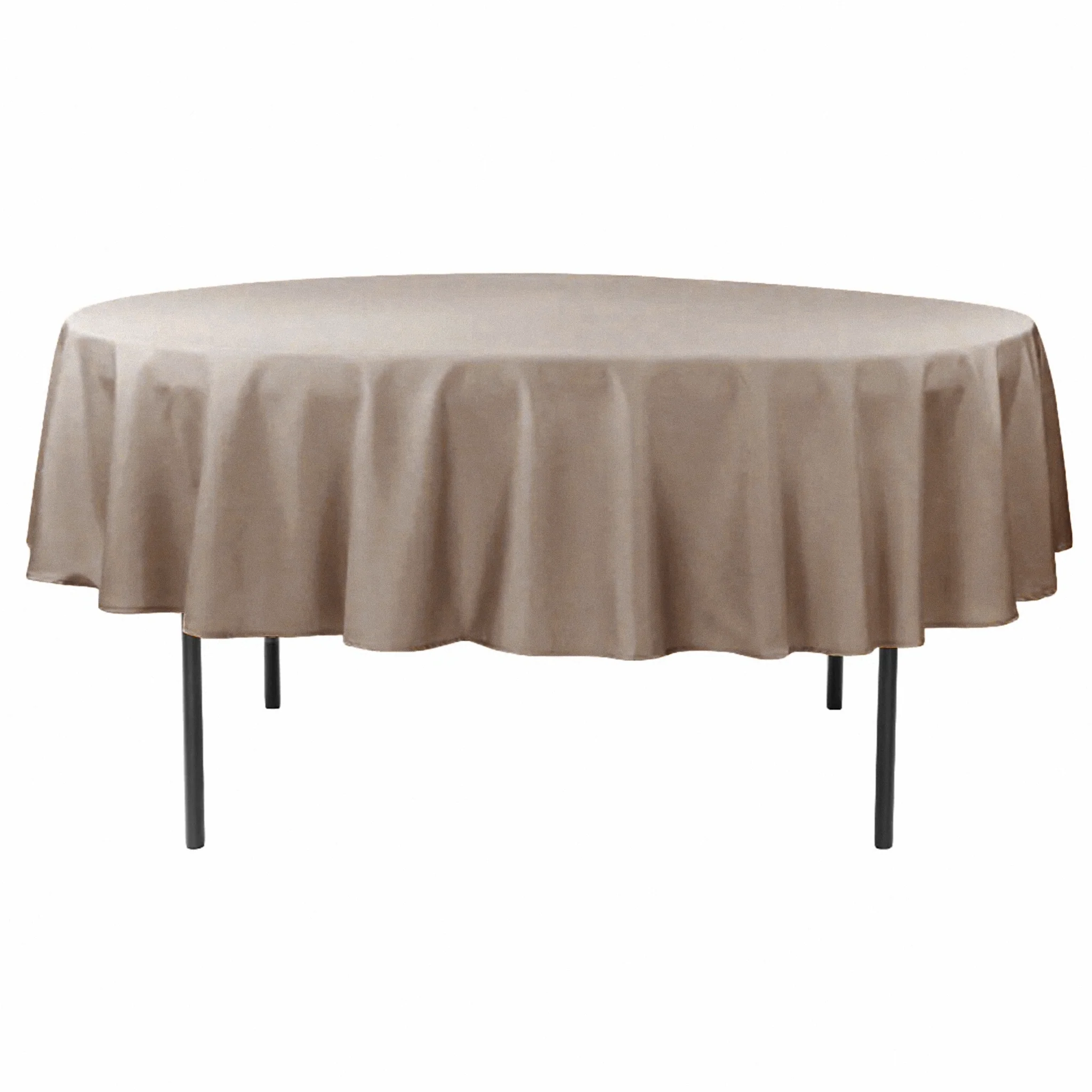 Premium Polyester 90" Round Tablecloth - Taupe
