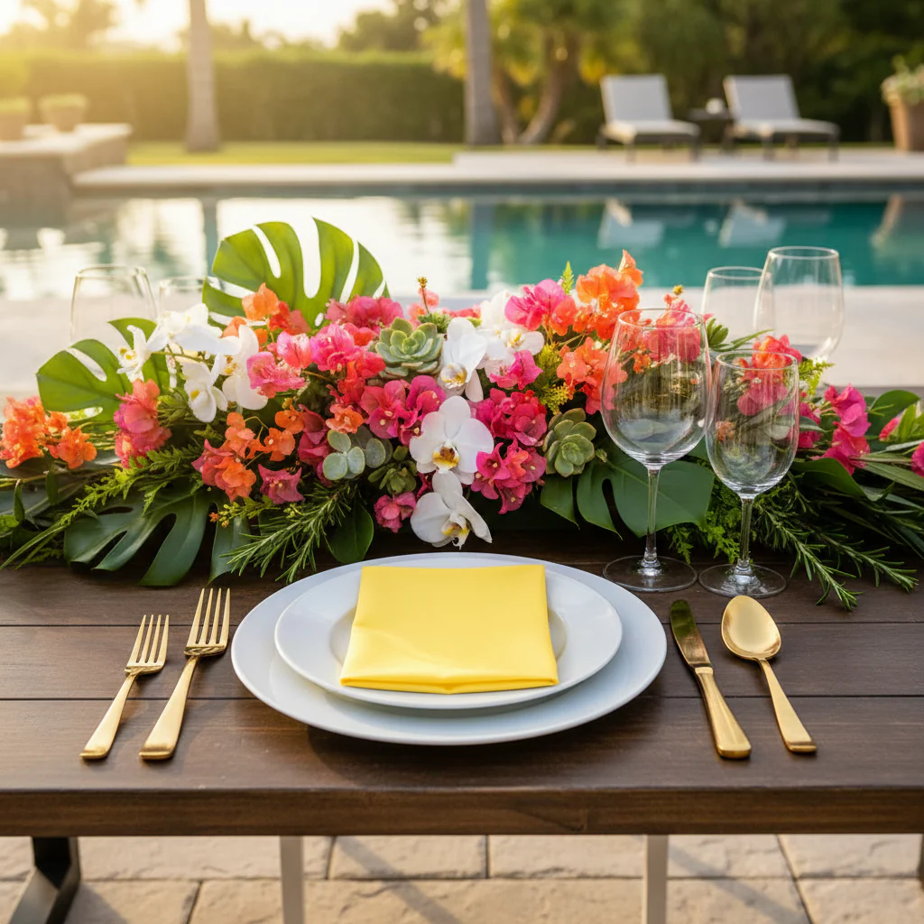 Premium Polyester Napkin 20"x20" - Canary Yellow - Image 3