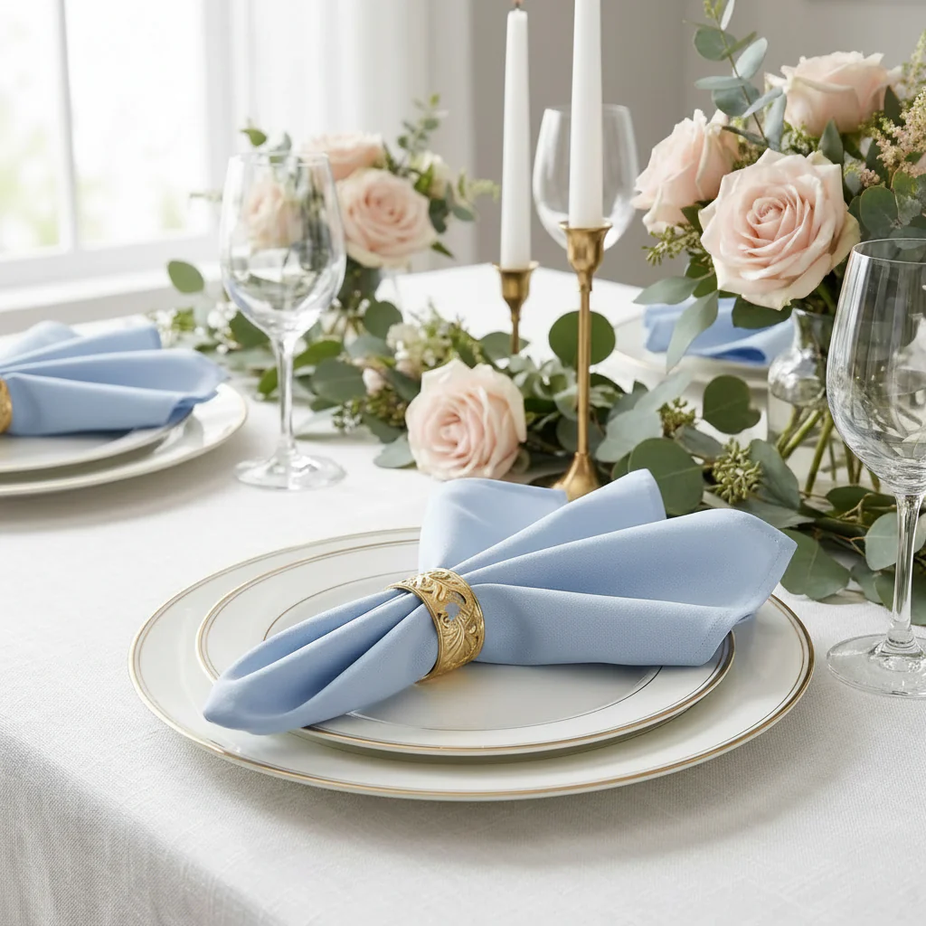 Premium Polyester Napkin 20"x20" - Dusty Blue - Image 2