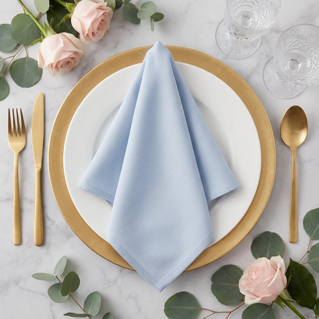 Premium Polyester Napkin 20"x20" - Dusty Blue - Image 4