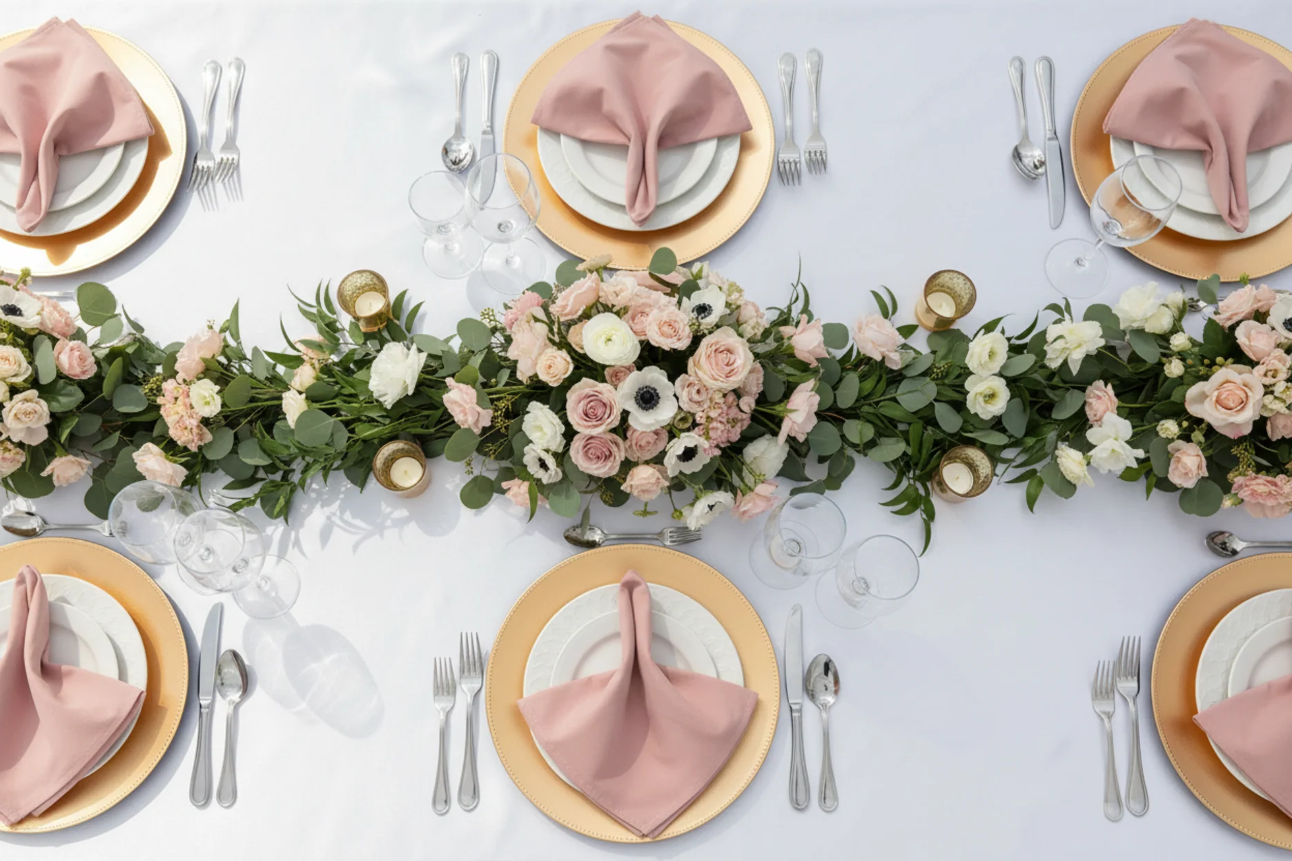 Premium Polyester Napkin 20"x20" - Dusty Rose/Mauve - Image 5