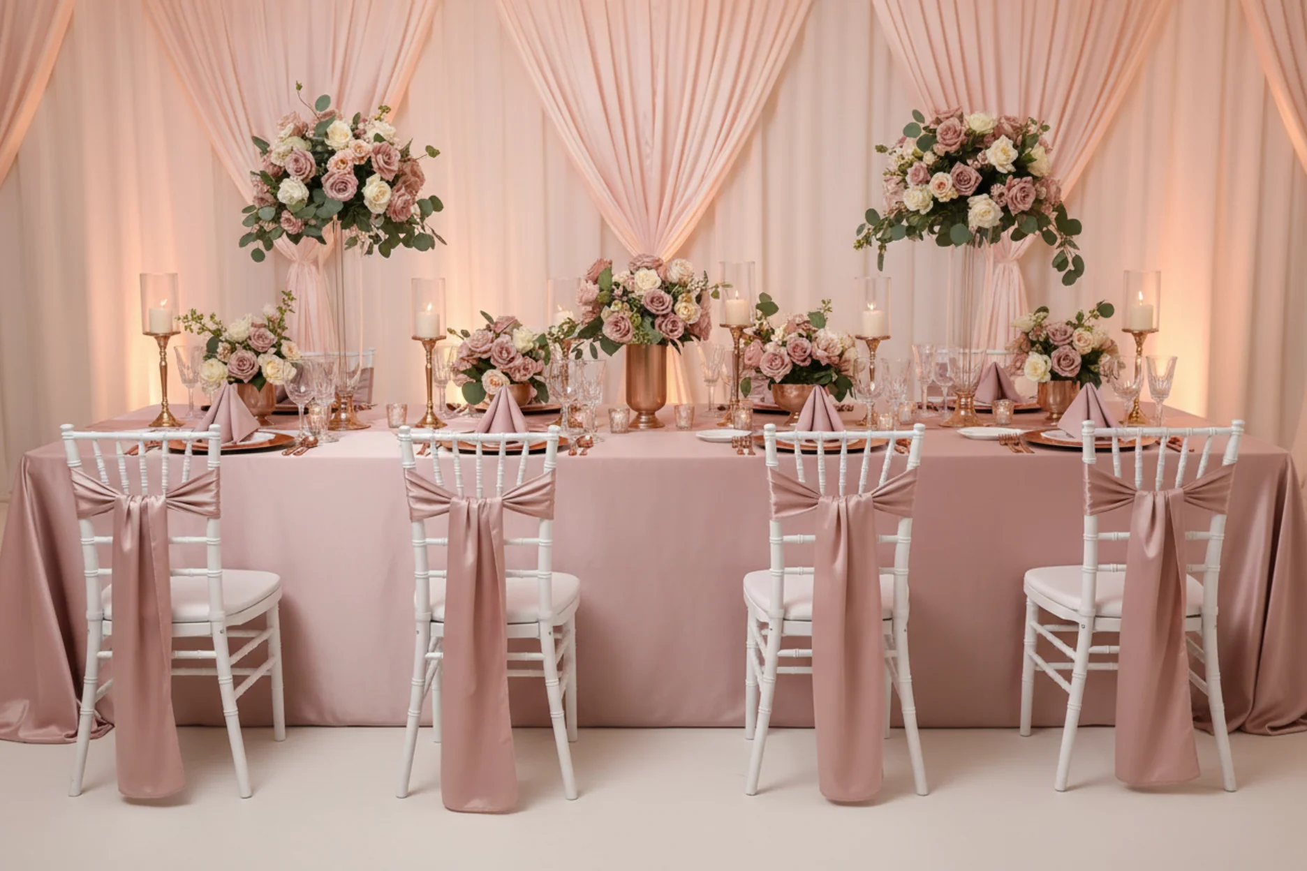 Premium Polyester Napkin 20"x20" - Dusty Rose/Mauve - Image 6