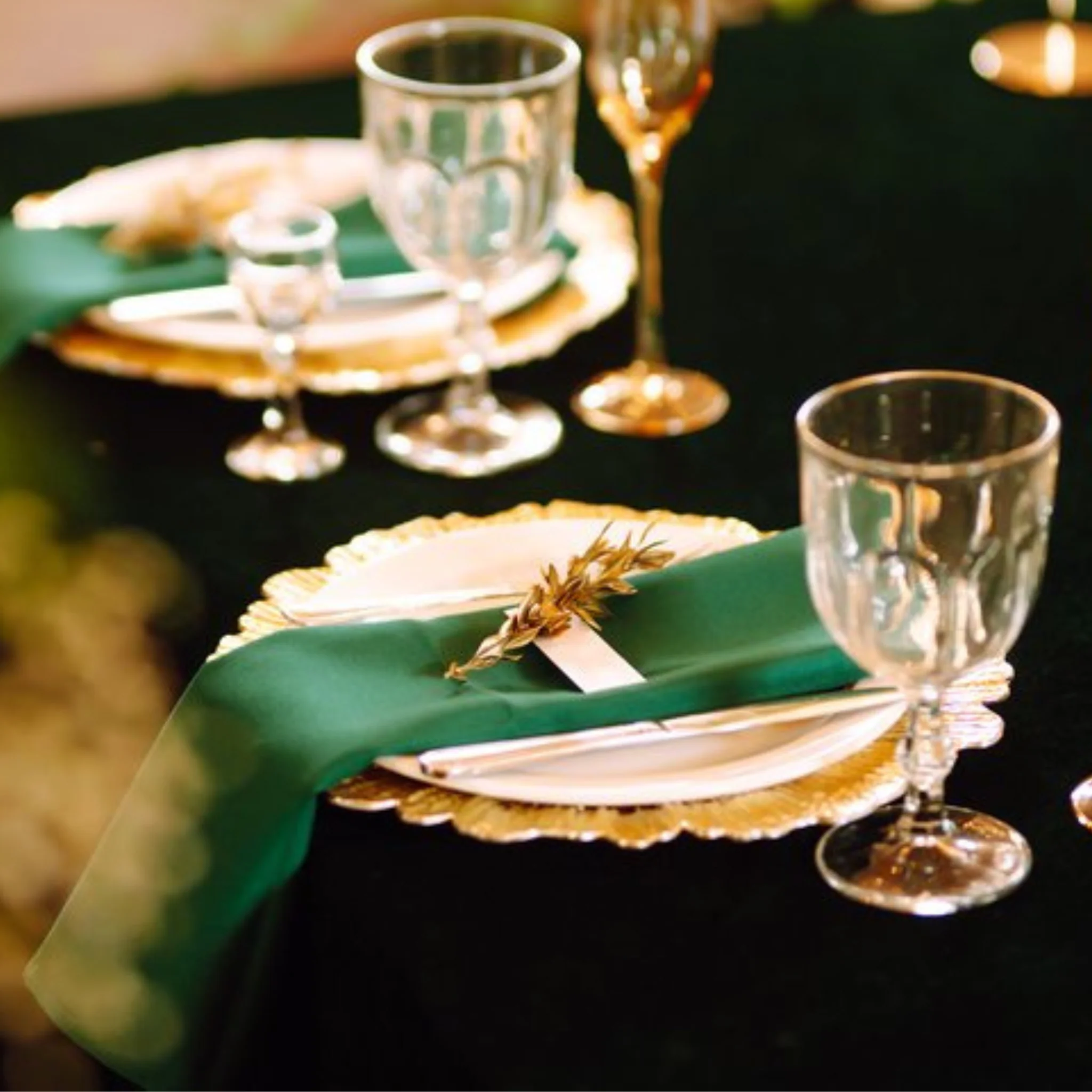 Premium Polyester Napkin 20"x20" - Emerald Green - Image 4