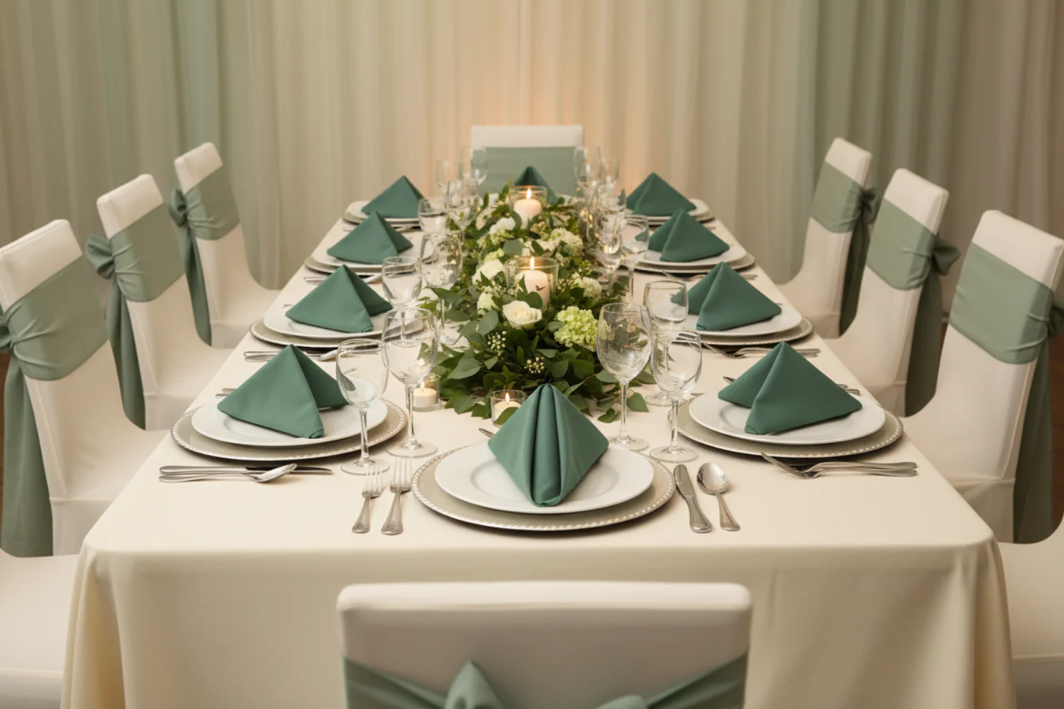 Premium Polyester Napkin 20"x20" - Eucalyptus - Image 2