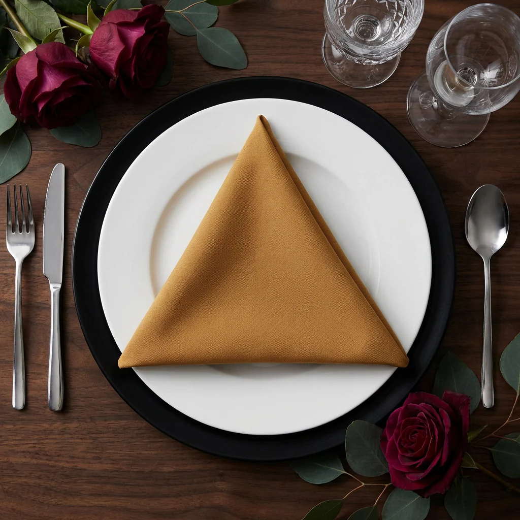 Premium Polyester Napkin 20"x20" - Gold - Image 2