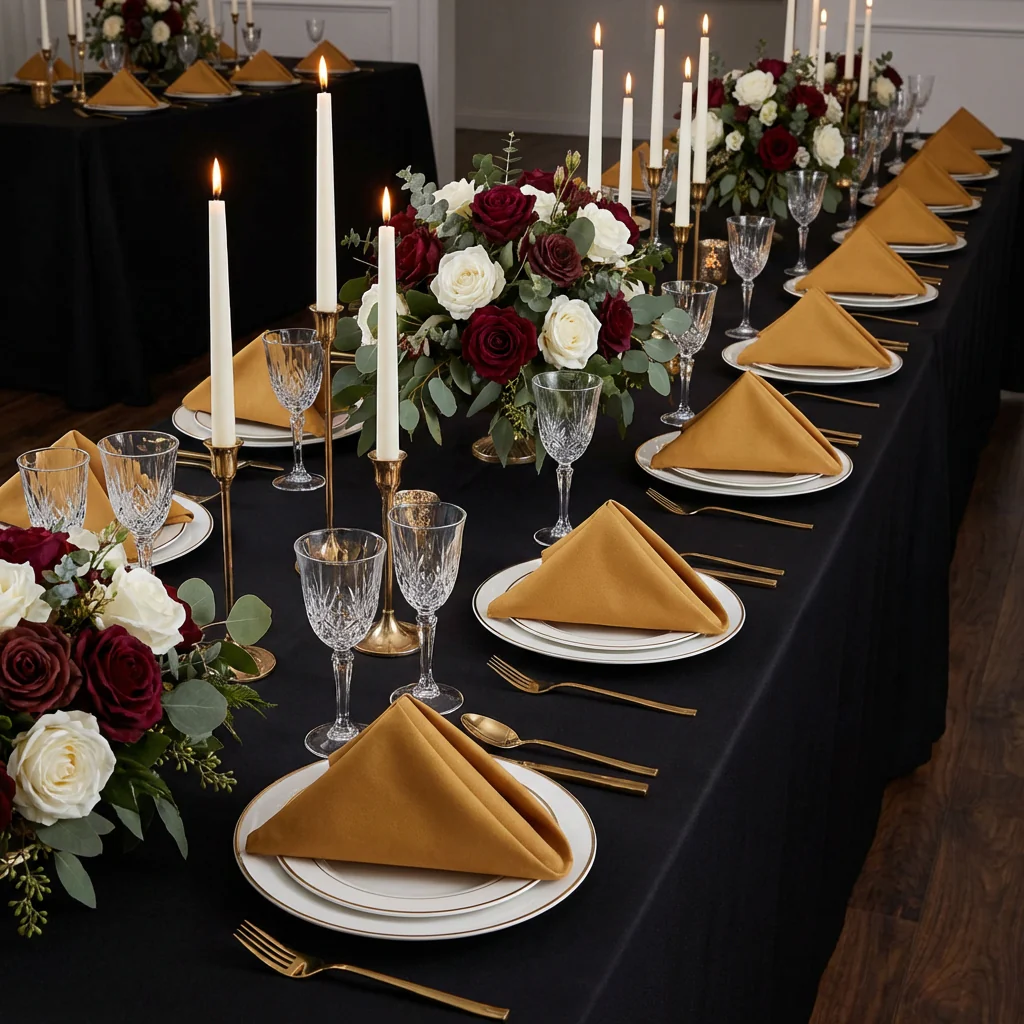 Premium Polyester Napkin 20"x20" - Gold - Image 4