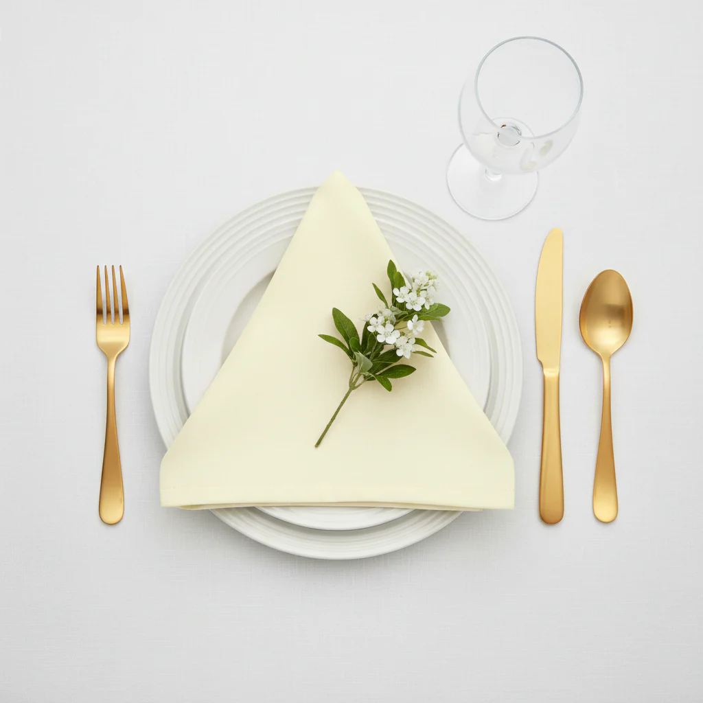 Premium Polyester Napkin 20"x20" - Ivory - Image 2