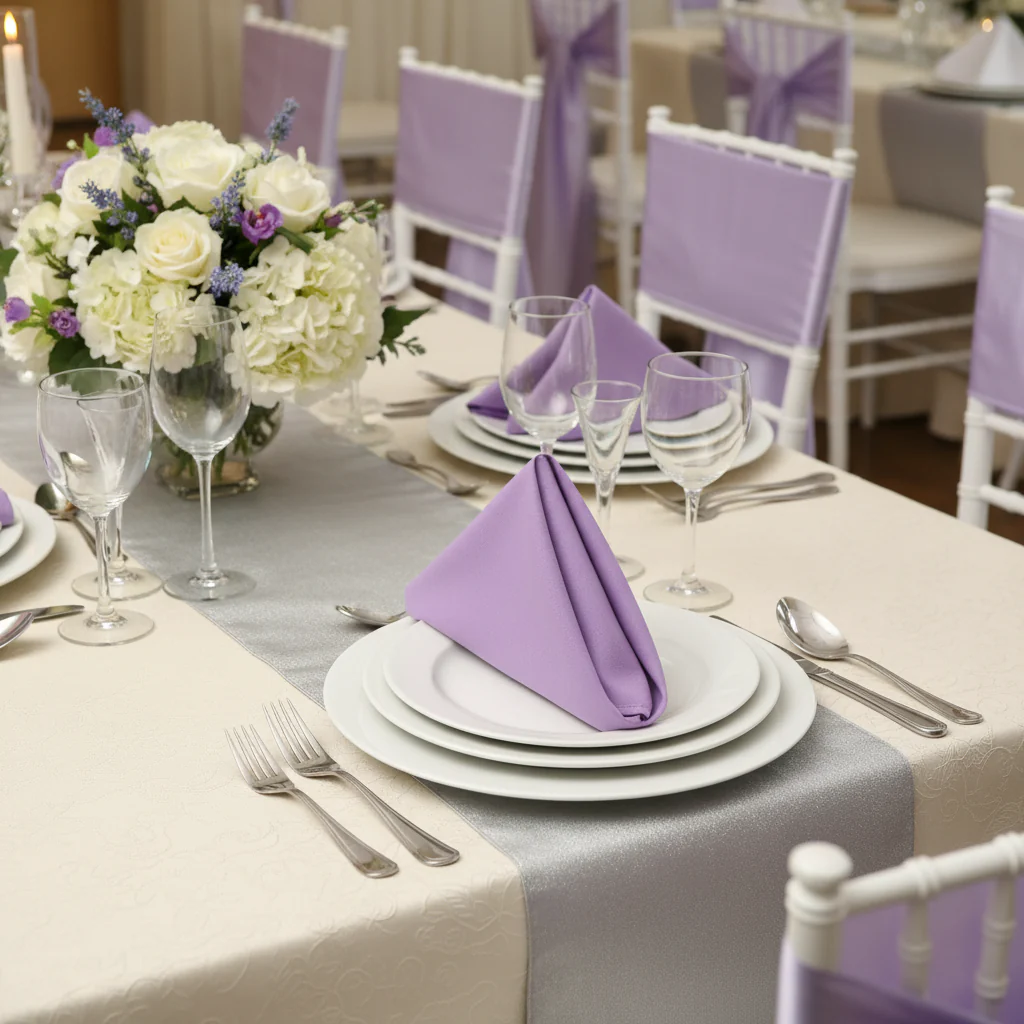 Premium Polyester Napkin 20"x20" - Lavender - Image 2