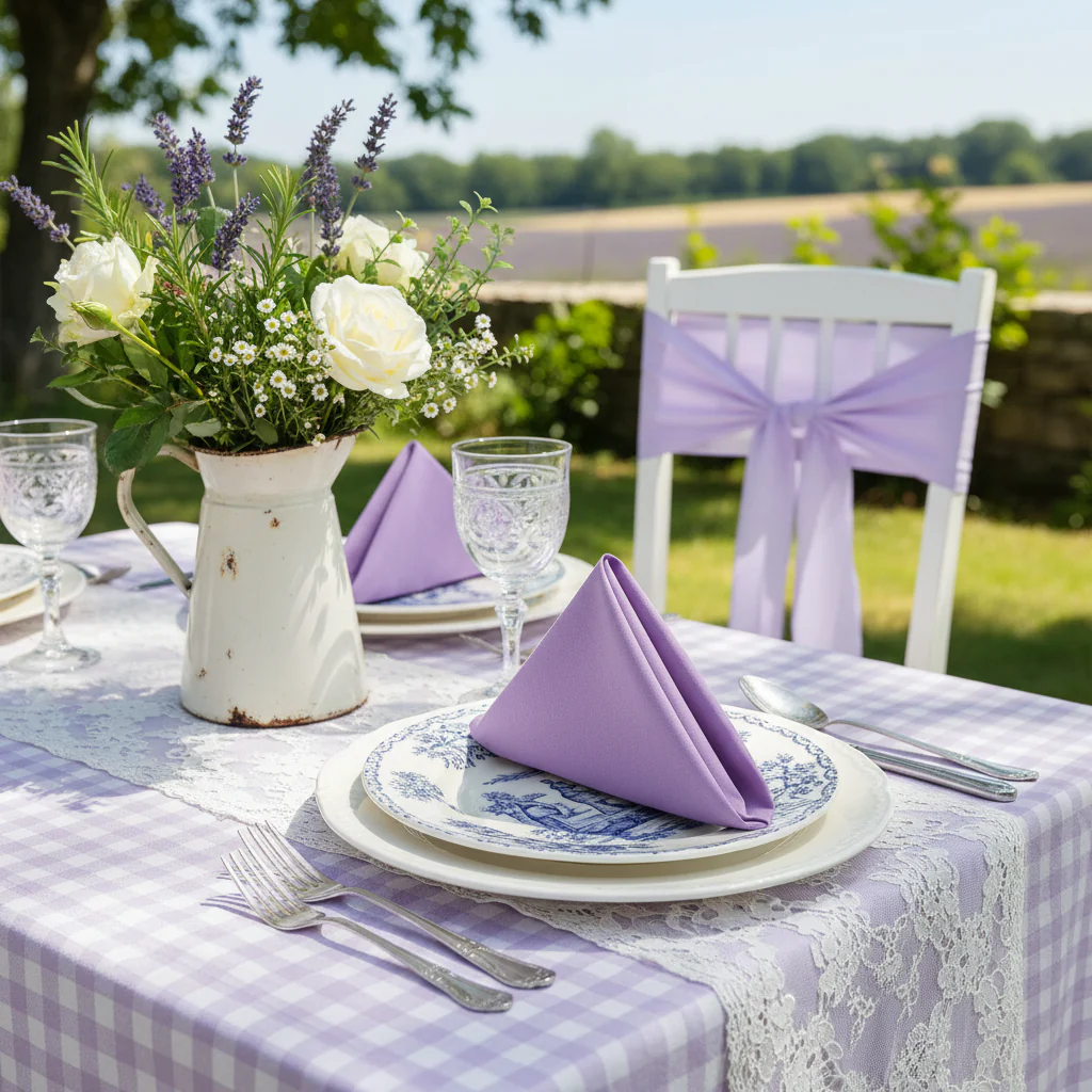 Premium Polyester Napkin 20"x20" - Lavender - Image 3