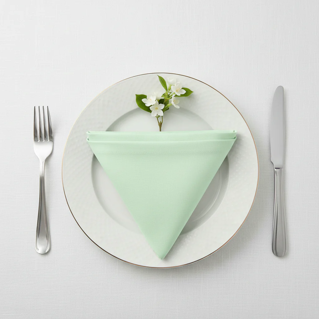 Premium Polyester Napkin 20"x20" - Mint Green - Image 3