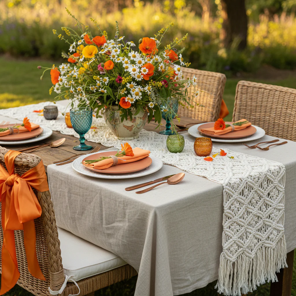 Premium Polyester Napkin 20"x20" - Orange - Image 3