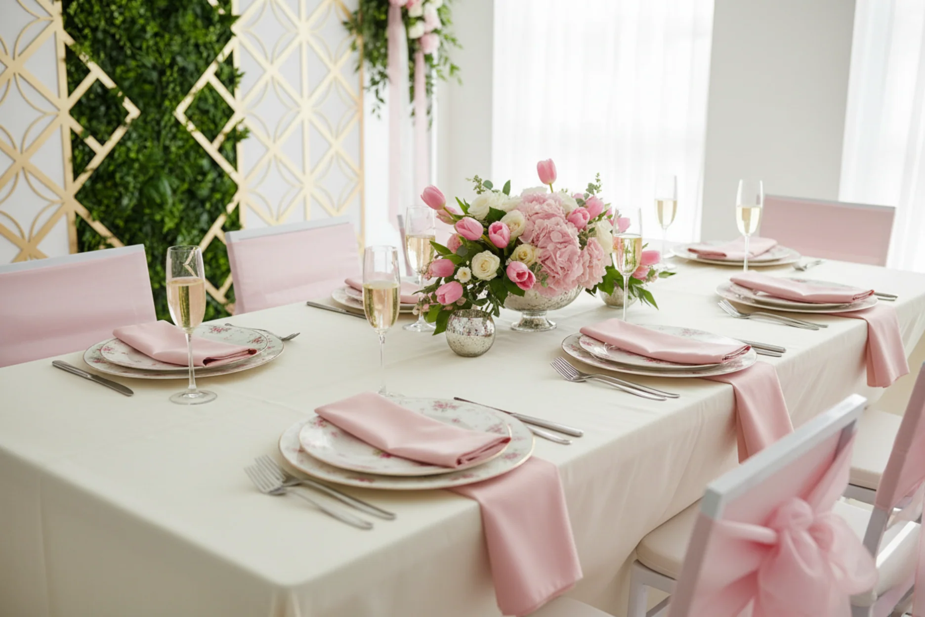 Premium Polyester Napkin 20"x20" - Pink - Image 4