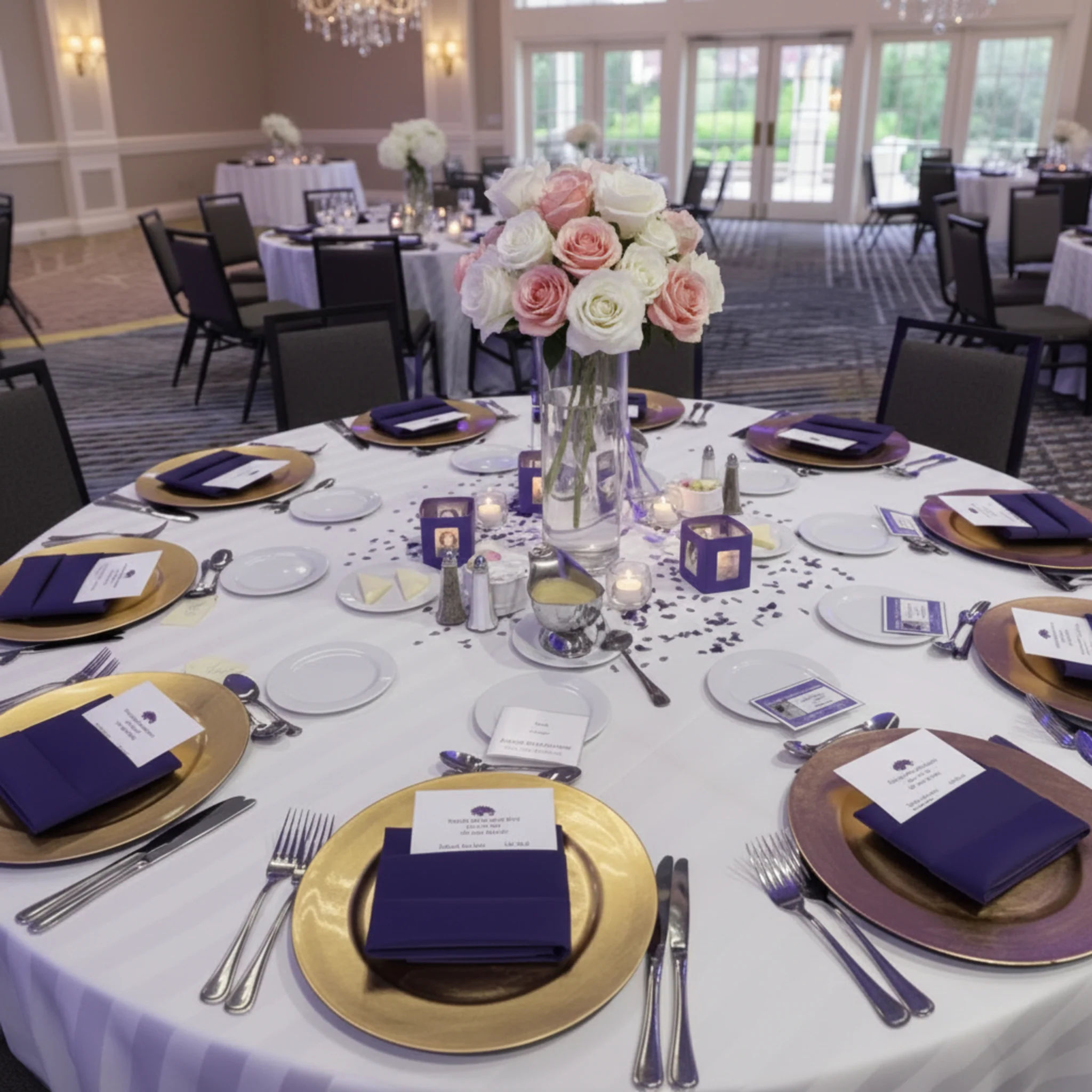 Premium Polyester Napkin 20"x20" - Purple - Image 4
