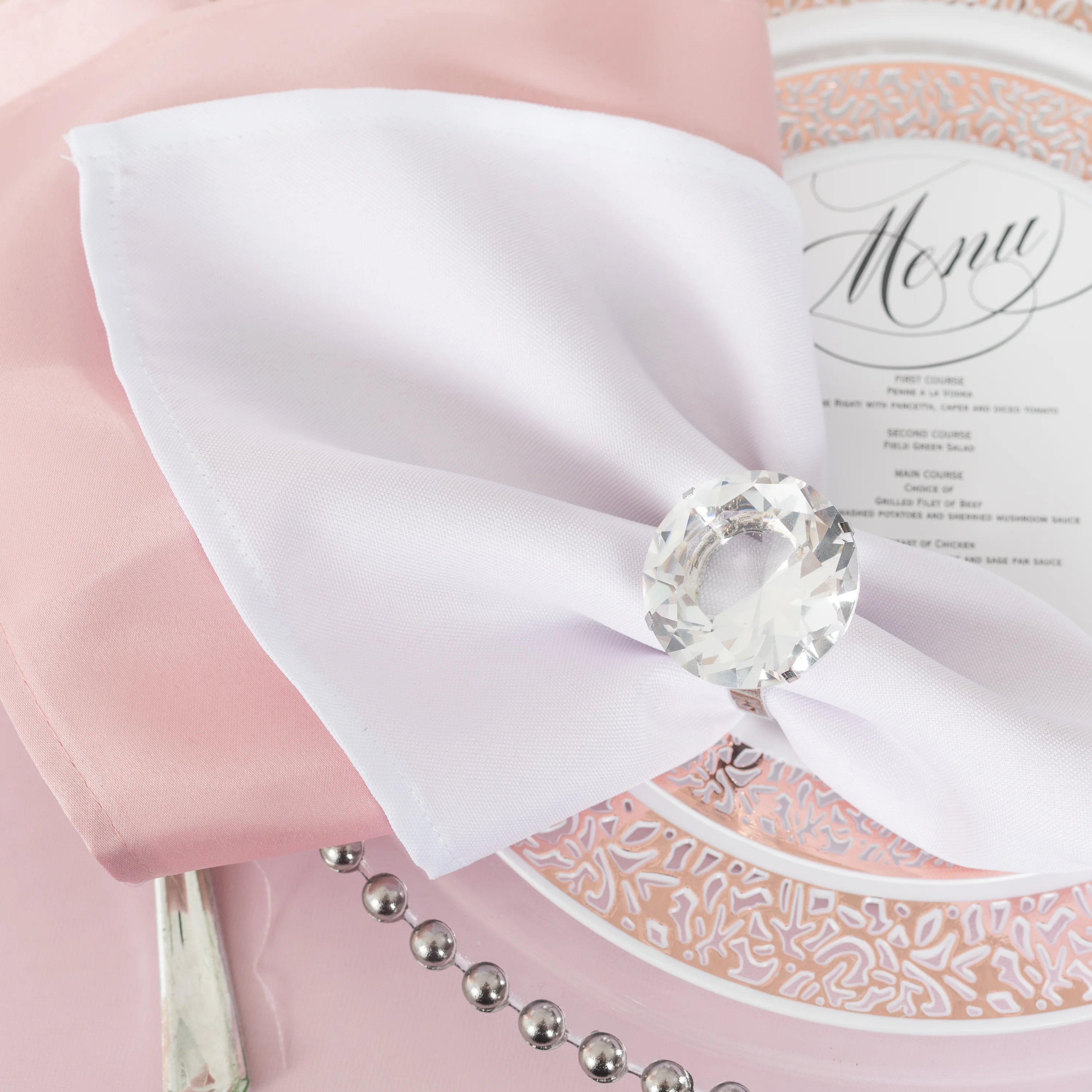 Premium Polyester Napkin 20"x20" - White - Image 3