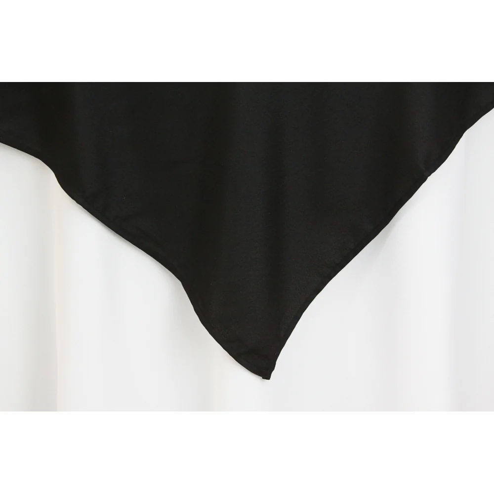 Premium Polyester Square 54" Overlay/Tablecloth - Black - Image 2
