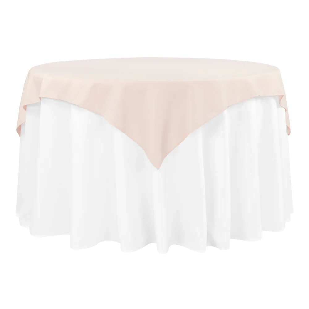 Premium Polyester Square 54" Overlay/Tablecloth - Blush/Rose Gold