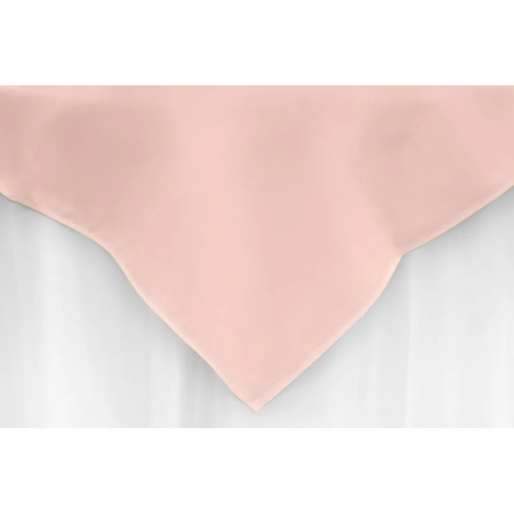 Premium Polyester Square 54" Overlay/Tablecloth - Blush/Rose Gold - Image 2