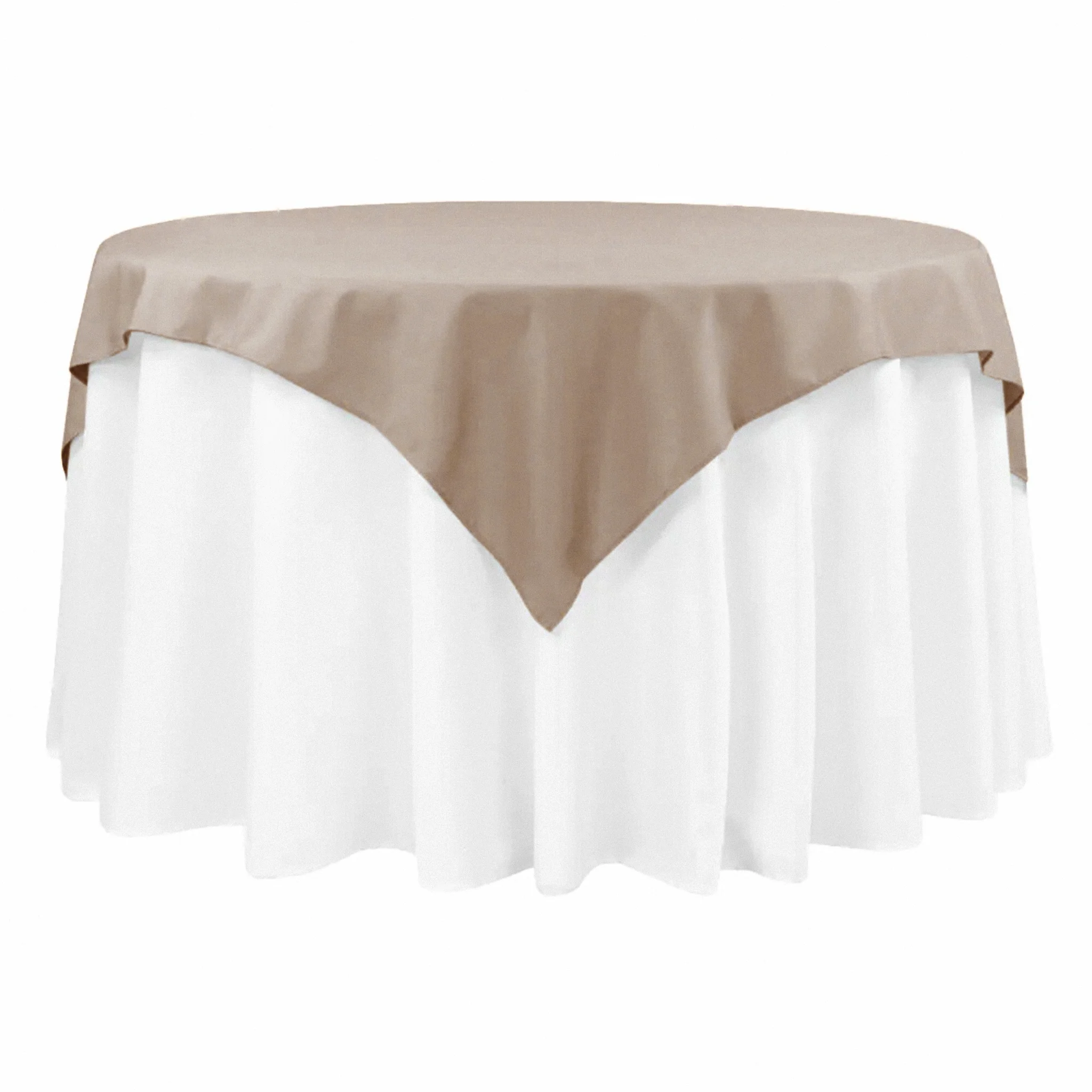 Premium Polyester Square 54" Overlay/Tablecloth - Taupe