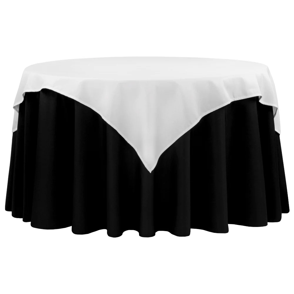 Premium Polyester Square 54" Overlay/Tablecloth - White