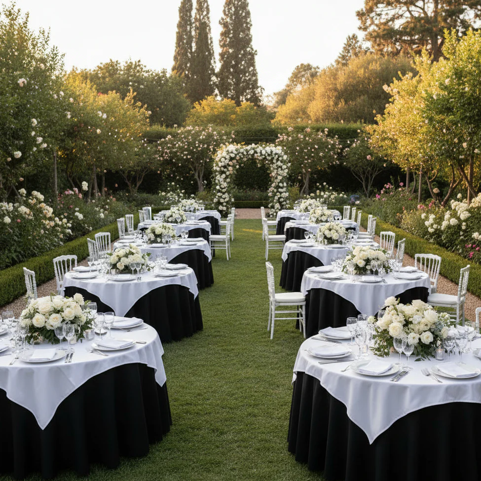 Premium Polyester Square 54" Overlay/Tablecloth - White - Image 4