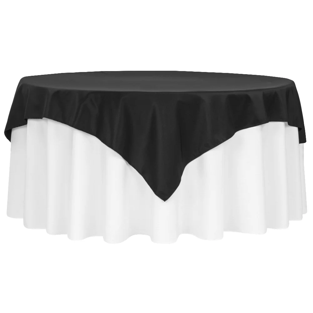 Premium Polyester Square 72" Overlay/Tablecloth - Black