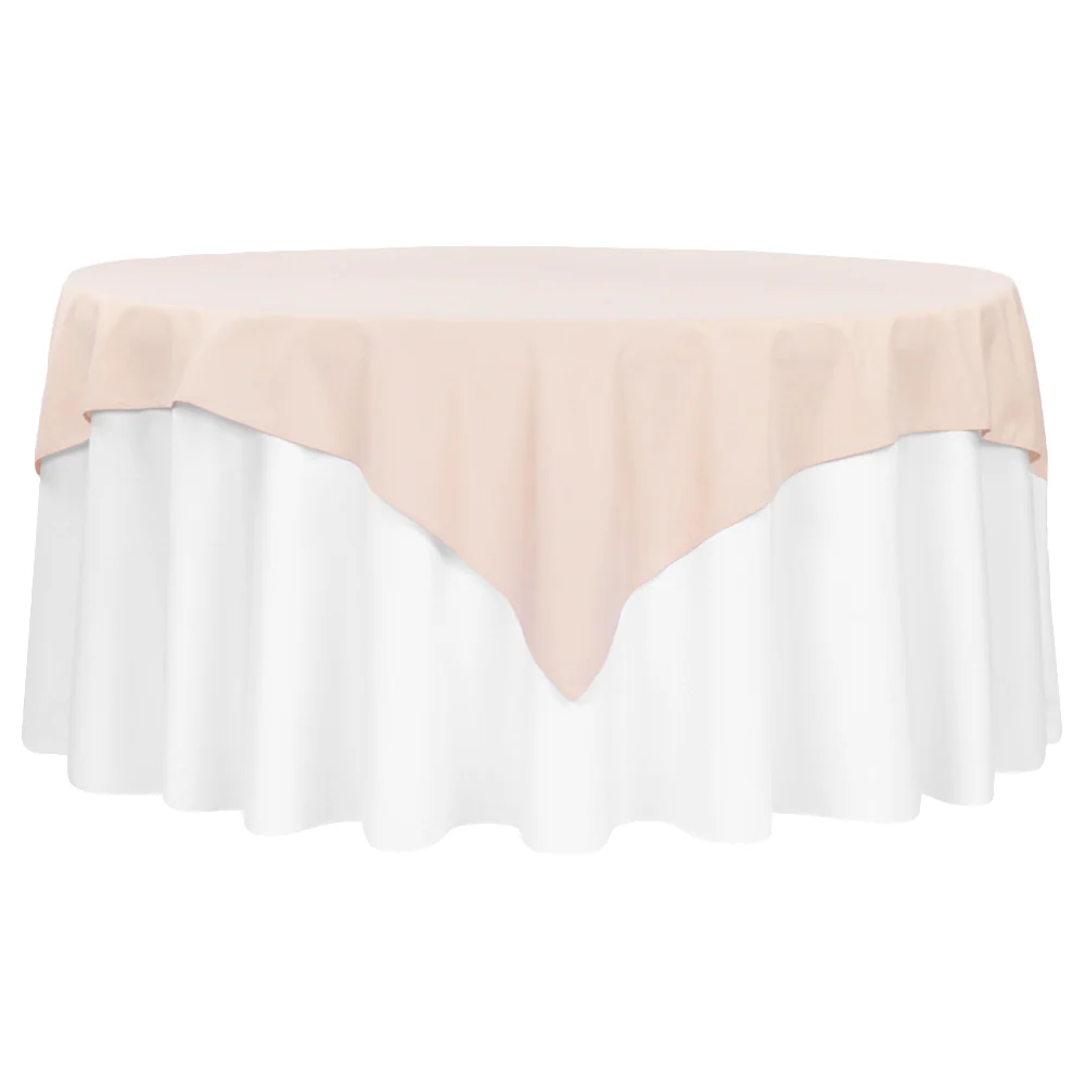 Premium Polyester Square 72" Overlay/Tablecloth - Blush/Rose Gold