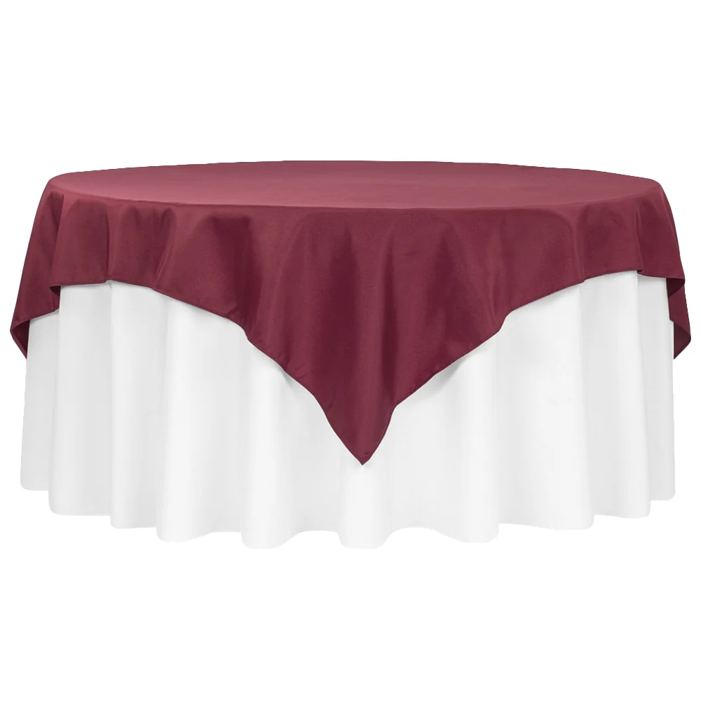Premium Polyester Square 72" Overlay/Tablecloth - Burgundy