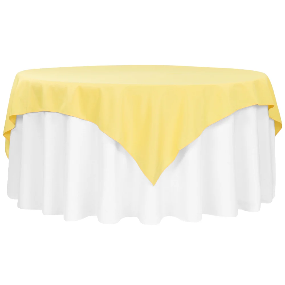 Premium Polyester Square 72" Overlay/Tablecloth - Canary Yellow