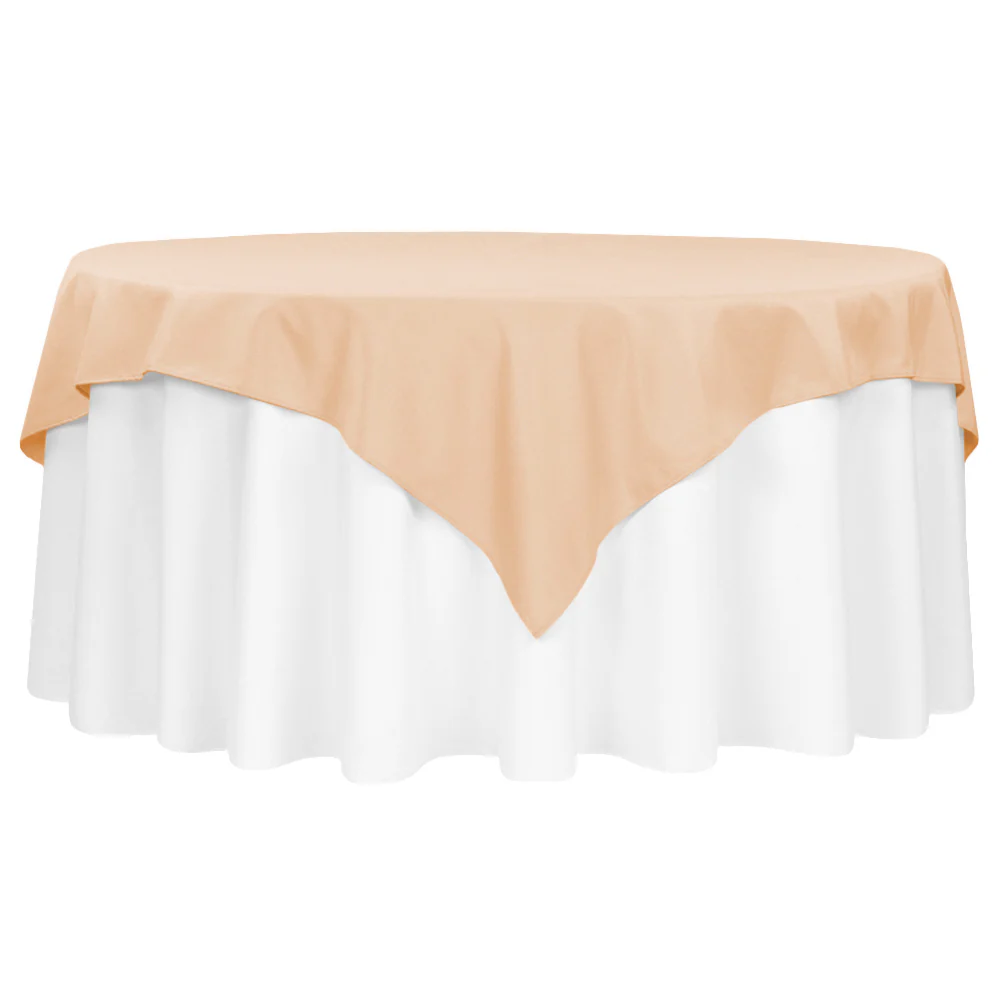 Premium Polyester Square 72" Overlay/Tablecloth - Champagne