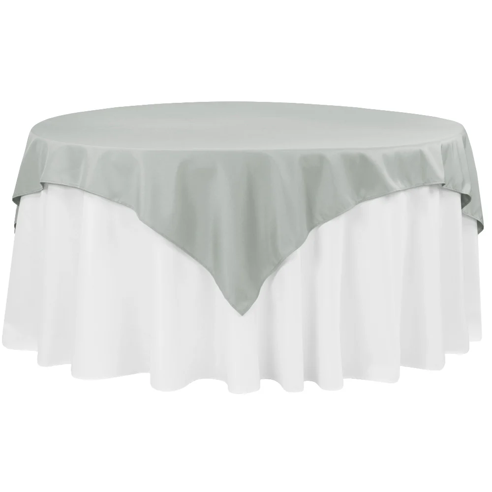Premium Polyester Square 72" Overlay/Tablecloth - Gray/Silver