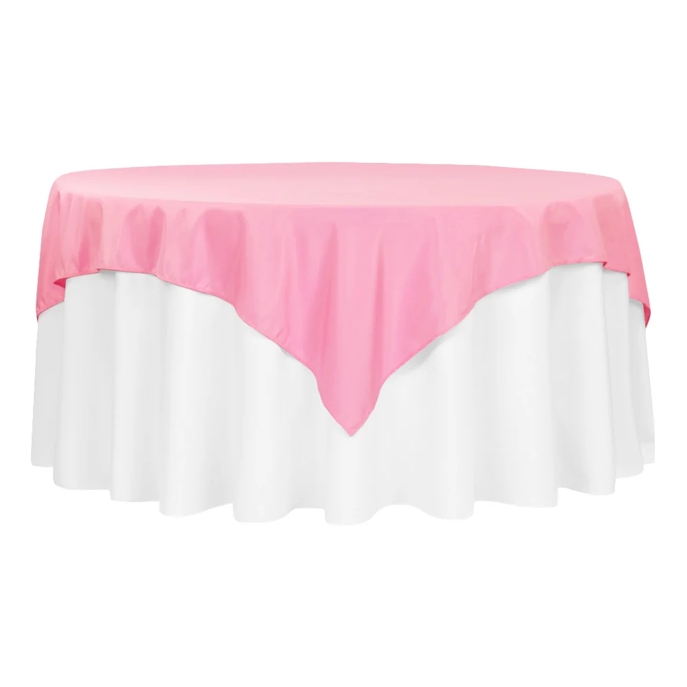 Premium Polyester Square 72" Overlay/Tablecloth - Pink