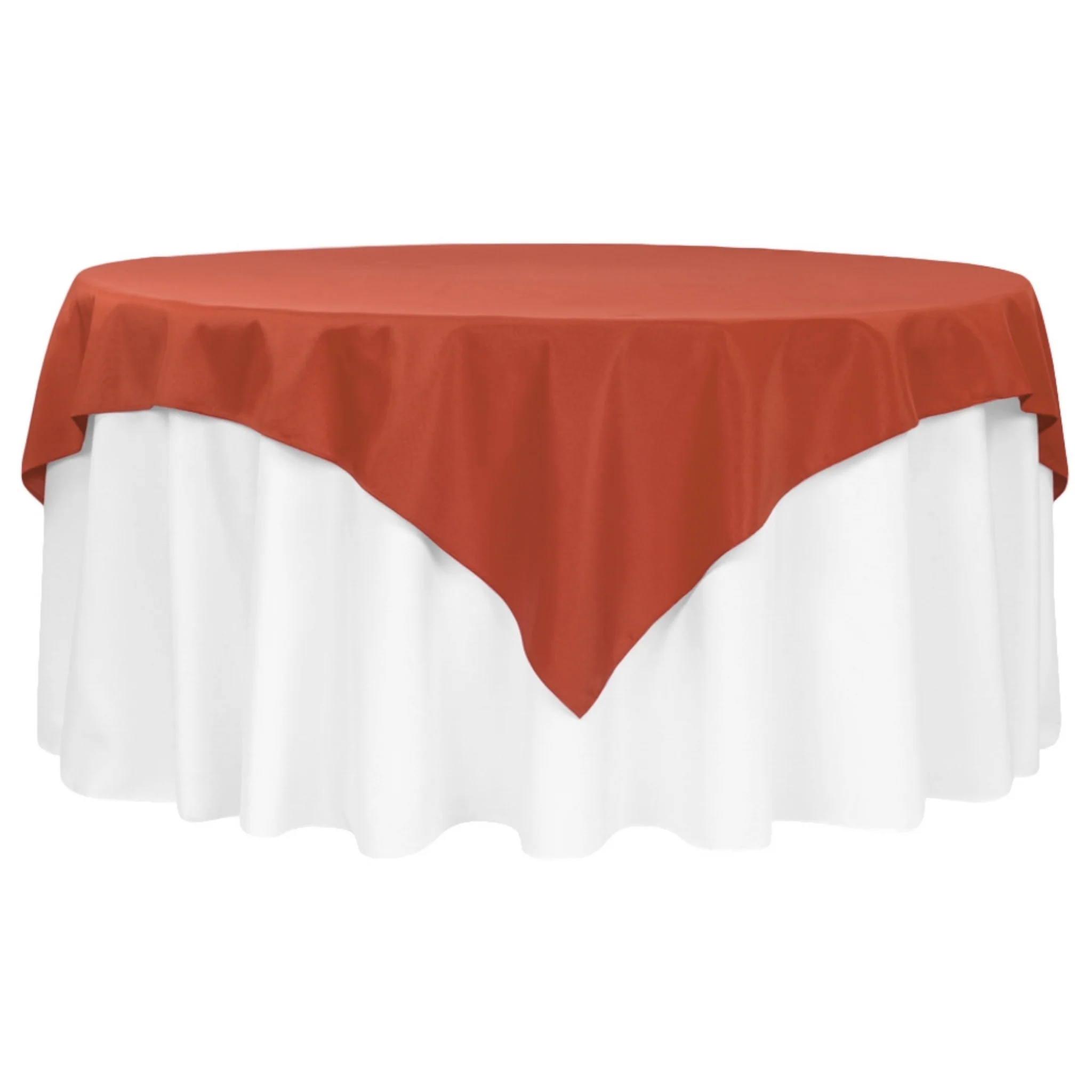 Premium Polyester Square 72" Overlay/Tablecloth - Rust