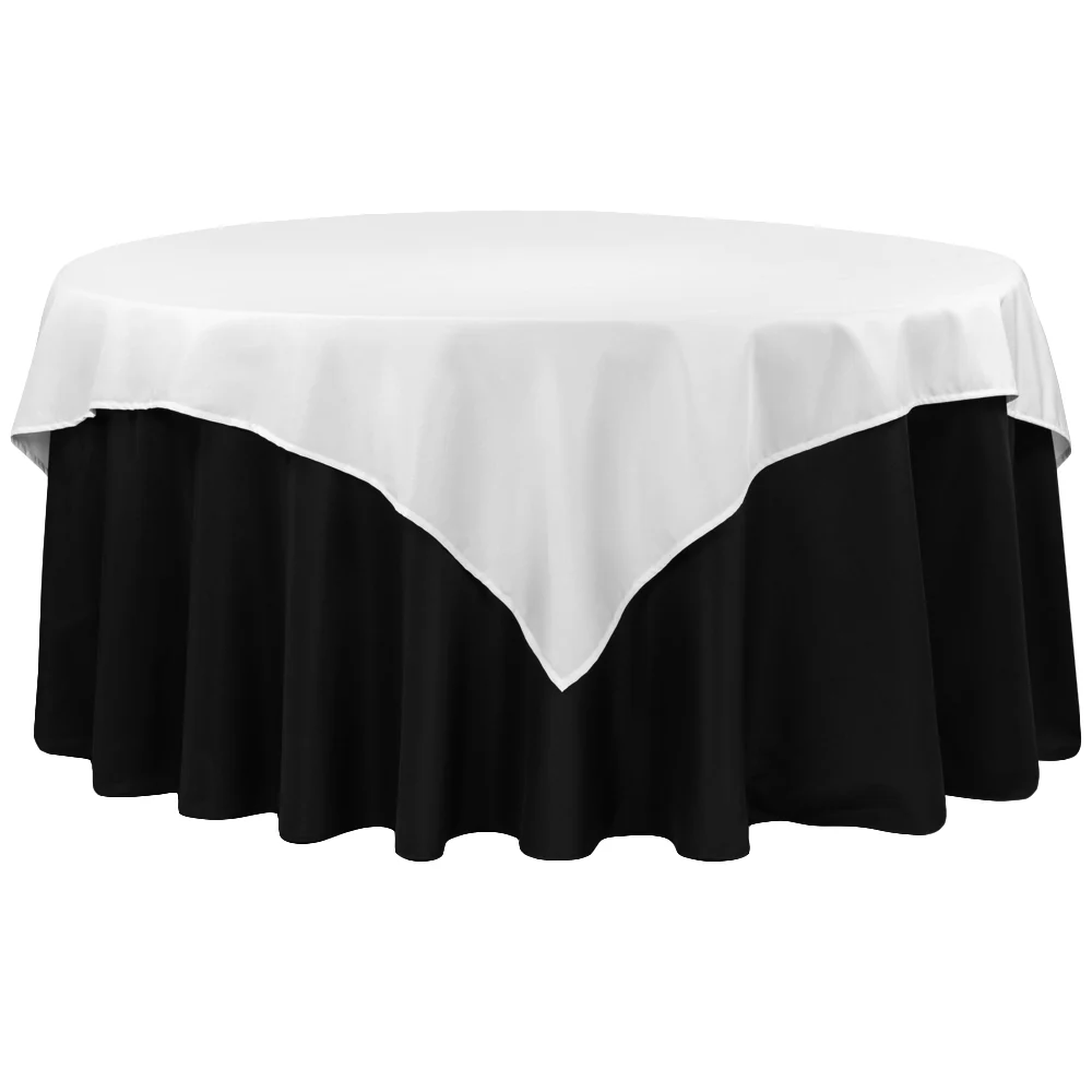 Premium Polyester Square 72" Overlay/Tablecloth - White
