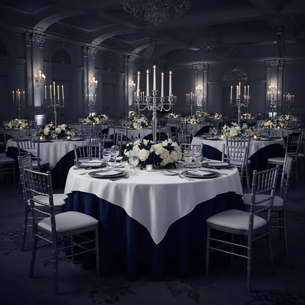 Premium Polyester Square 72" Overlay/Tablecloth - White - Image 4
