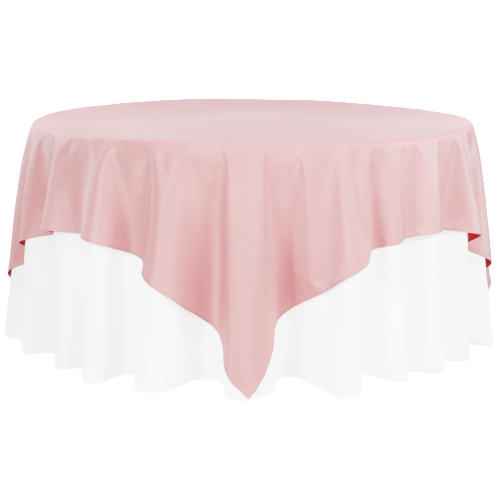 Premium Polyester Square 90"x90" Overlay/Tablecloth - Dusty Rose/Mauve