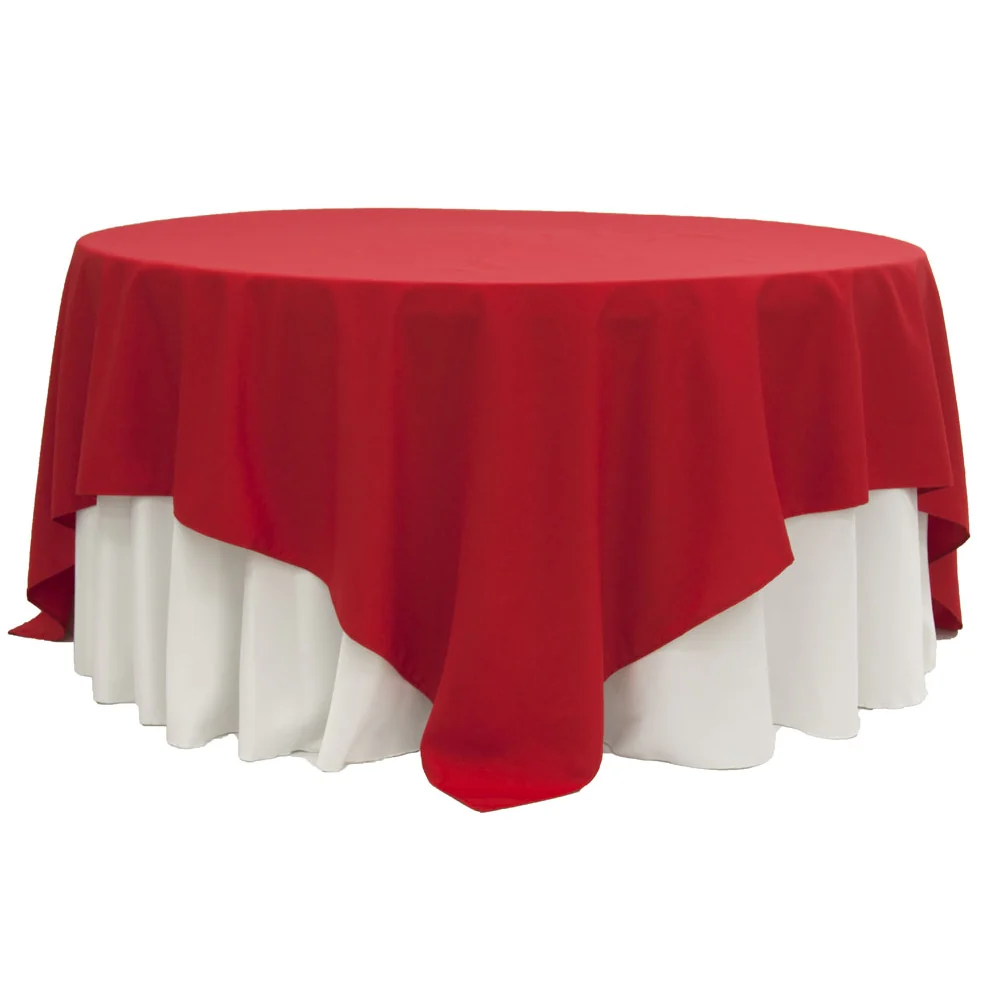 Premium Polyester Square 90"x90" Overlay/Tablecloth - Red