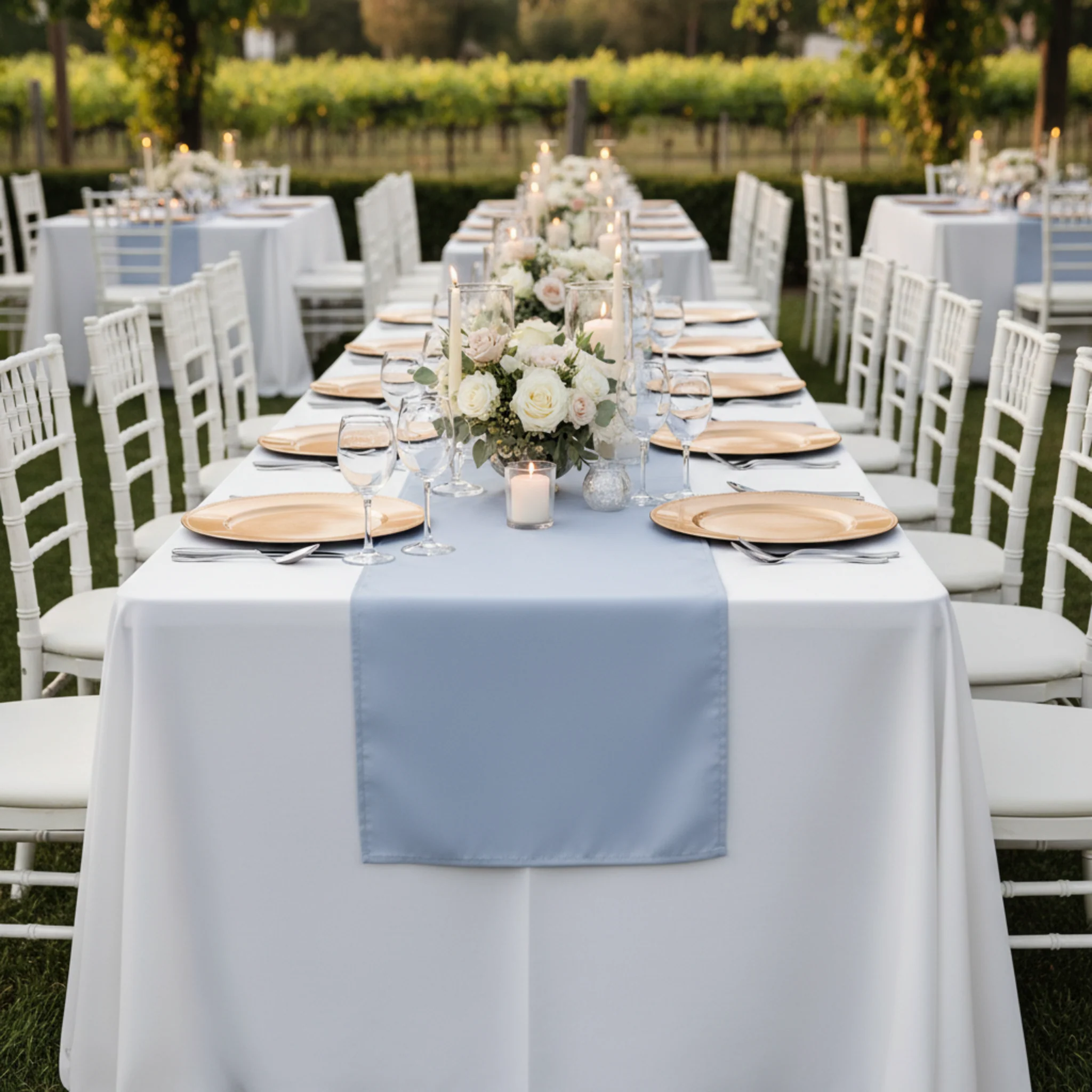 Polyester Table Runner - Dusty Blue - Image 2