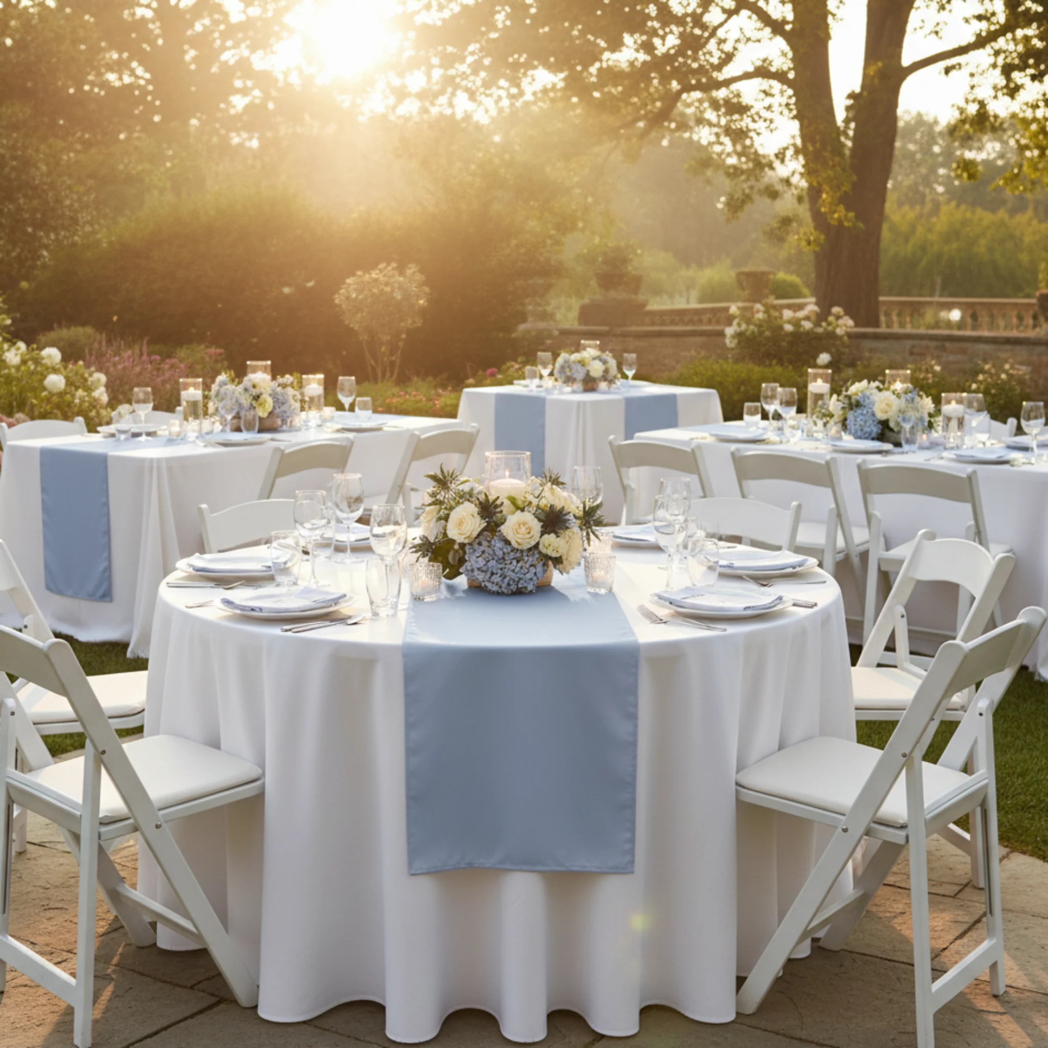 Polyester Table Runner - Dusty Blue - Image 3