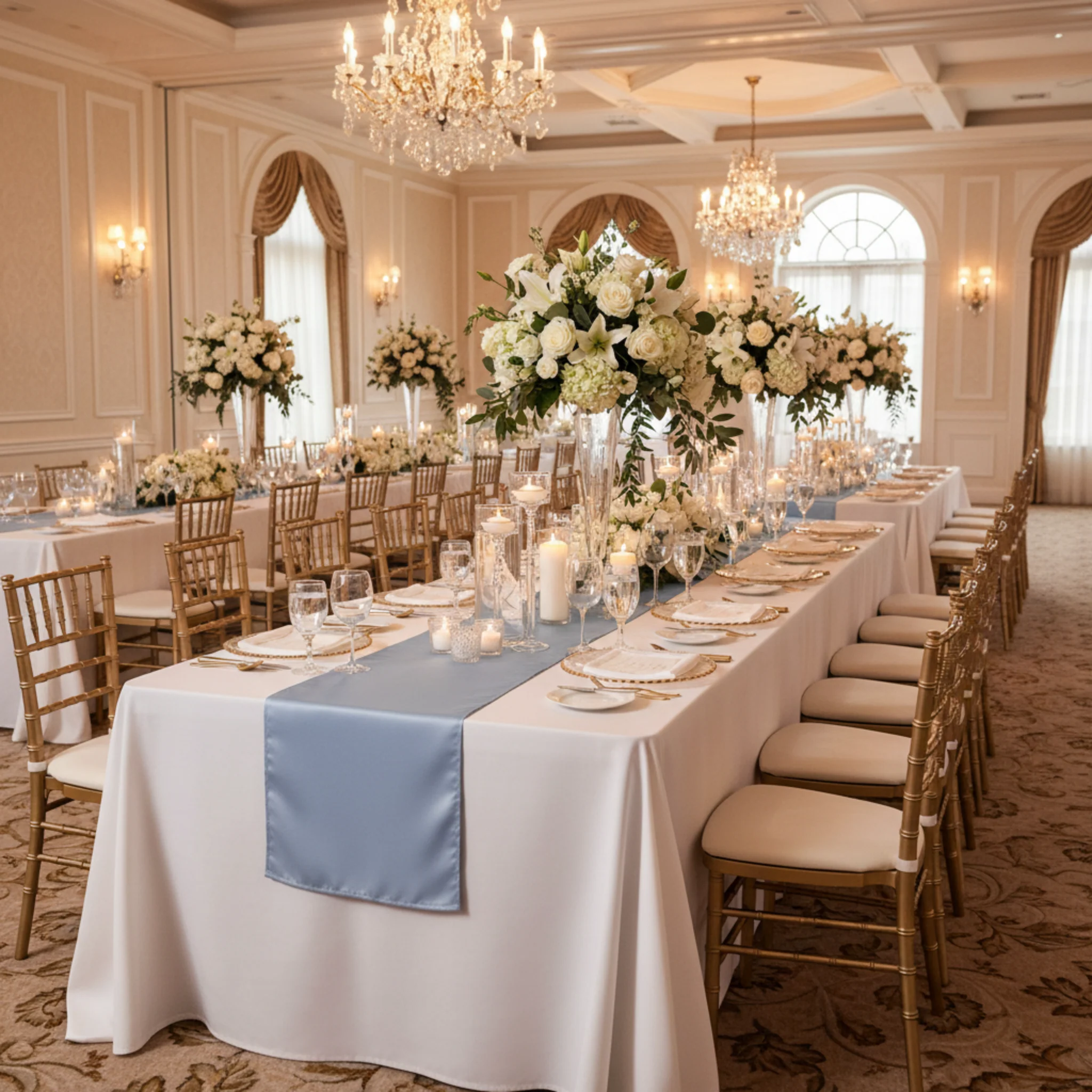 Polyester Table Runner - Dusty Blue - Image 4
