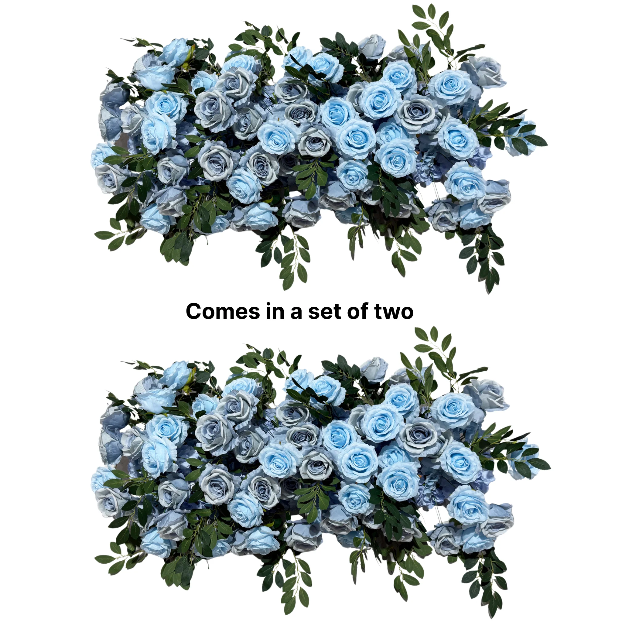 2 pcs/pk Premade Flower Backdrop Arch/Table Runner Decor - Baby Blue - Image 2