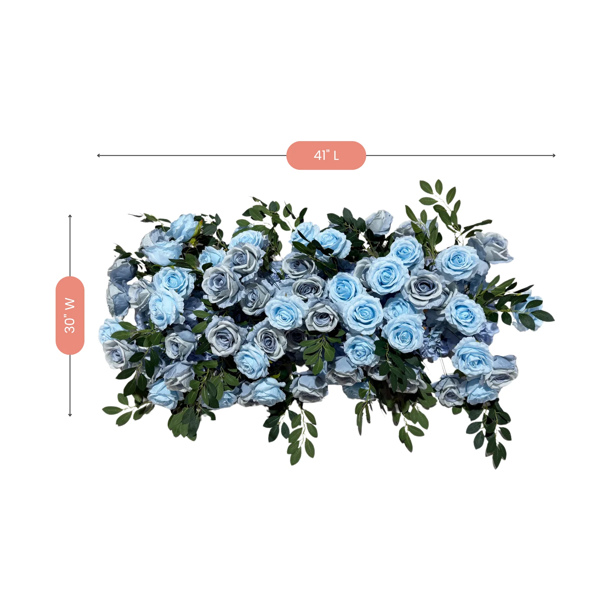2 pcs/pk Premade Flower Backdrop Arch/Table Runner Decor - Baby Blue - Image 4
