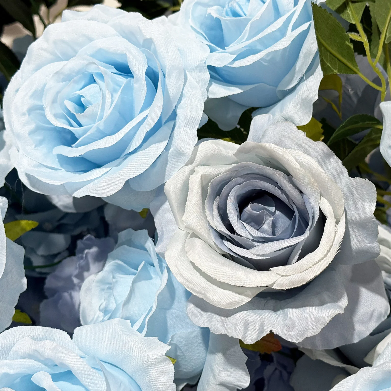 2 pcs/pk Premade Flower Backdrop Arch/Table Runner Decor - Baby Blue - Image 7