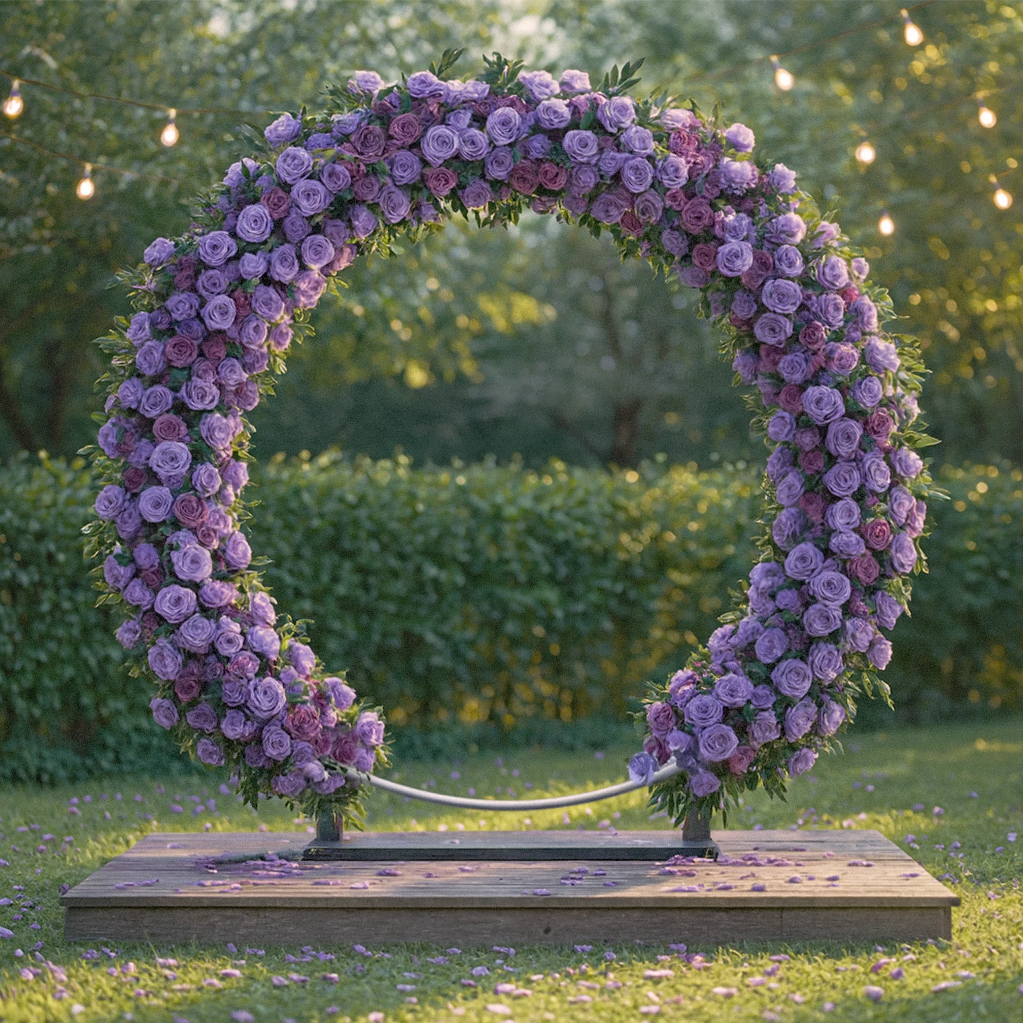 2 pcs/pk Premade Flower Backdrop Arch/Table Runner Decor - Lavender - Image 10