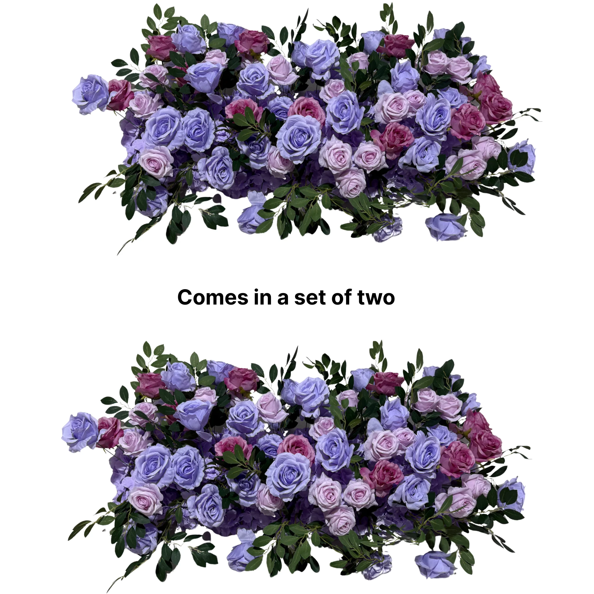 2 pcs/pk Premade Flower Backdrop Arch/Table Runner Decor - Lavender - Image 3