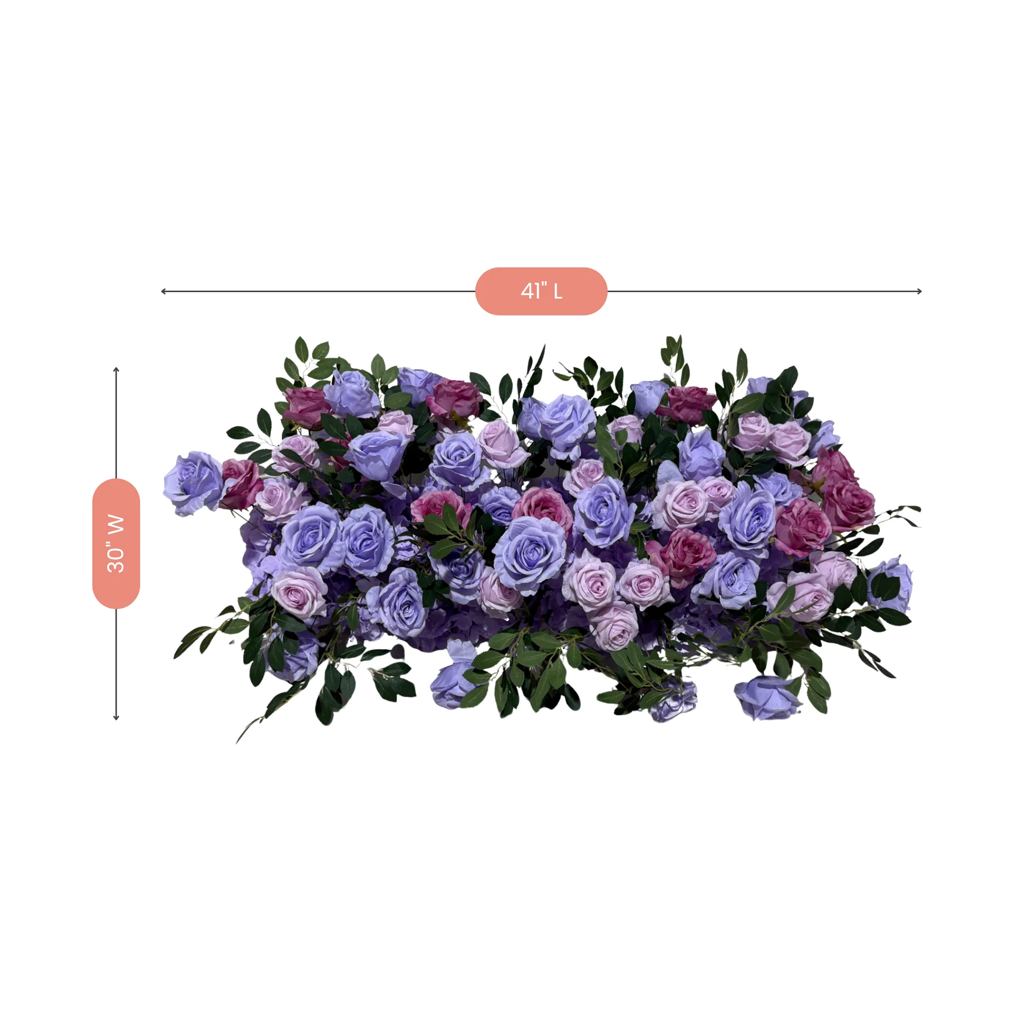 2 pcs/pk Premade Flower Backdrop Arch/Table Runner Decor - Lavender - Image 4
