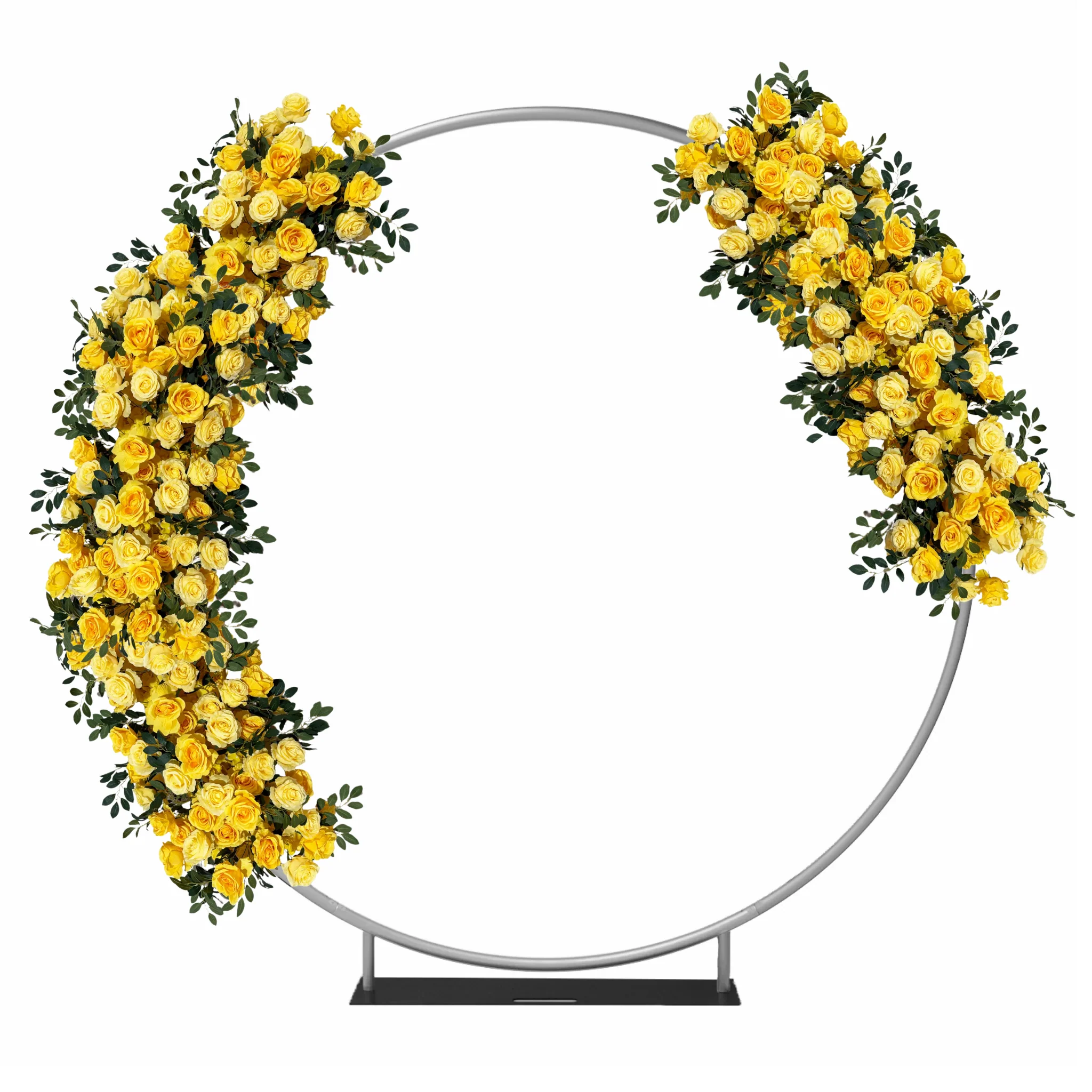 2 pcs/pk Premade Flower Backdrop Arch/Table Runner Decor - Pastel Yellow