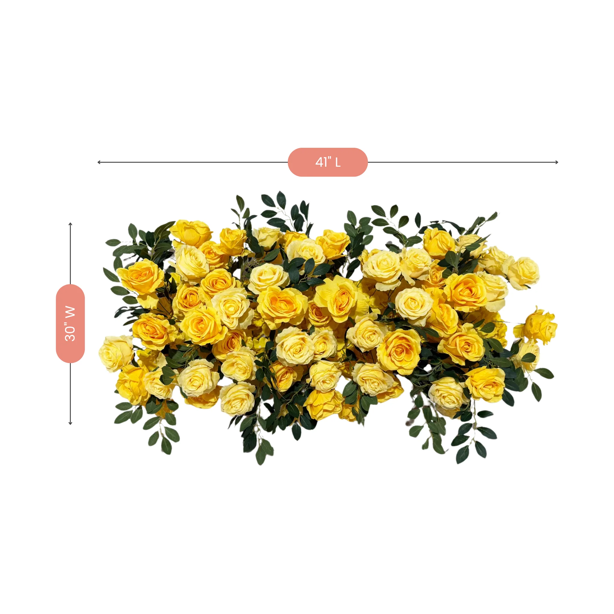 2 pcs/pk Premade Flower Backdrop Arch/Table Runner Decor - Pastel Yellow - Image 4